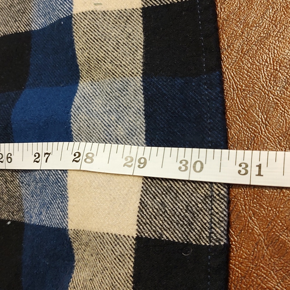 Plaid Flannel Shirt Jacket VTG JACHS 00s Blue Buffalo Shadow Plaid - Large - Picture 9 of 9